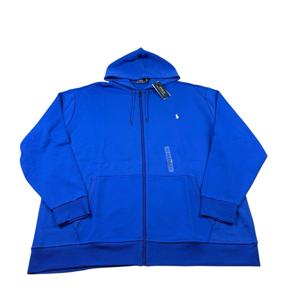 Polo Ralph Lauren Dark Blue Full Zip Double Knit Hooded Jacket Mens 2XLT NWT